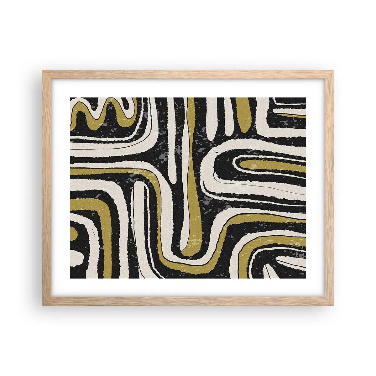 Pôster com moldura de carvalho claro - Composição: estradas e becos - 50x40 cm