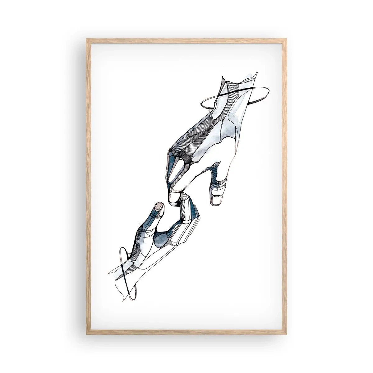 Pôster com moldura de carvalho claro - Um bom gesto - 61x91 cm