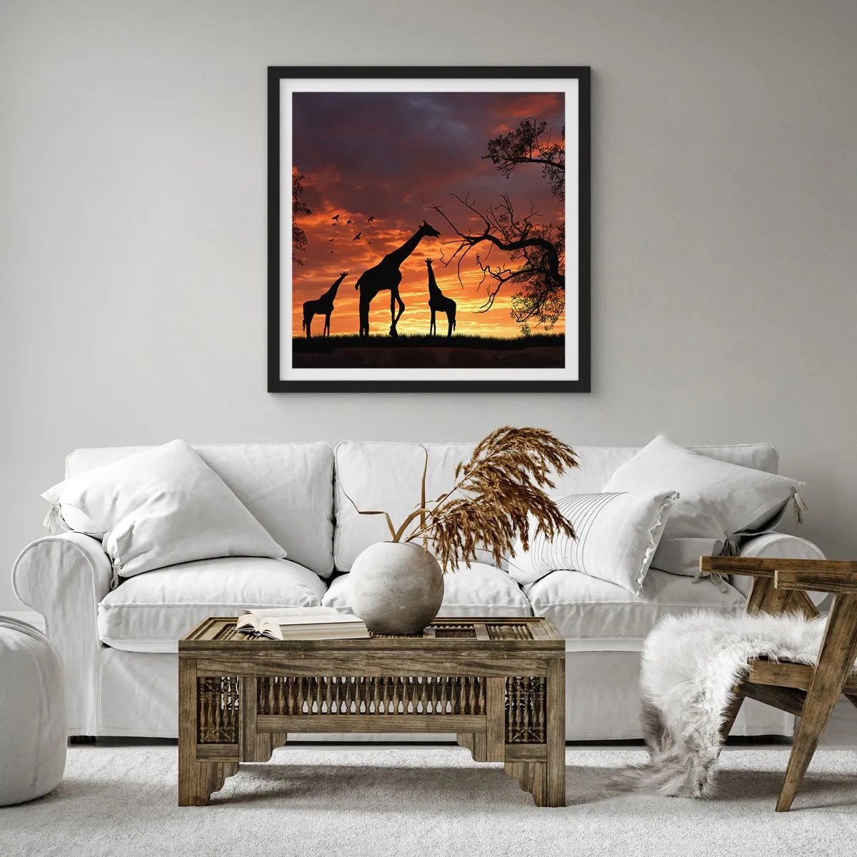 Pôster com moldura preta - Um pequeno jantar com seus entes queridos - 40x40 cm