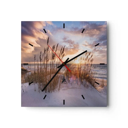 Relógio de parede - Relógio em vidro - Adeus ao sol e ao vento - 30x30 cm