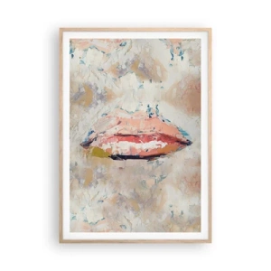 Pôster com moldura de carvalho claro - Desperta os sentidos - 70x100 cm