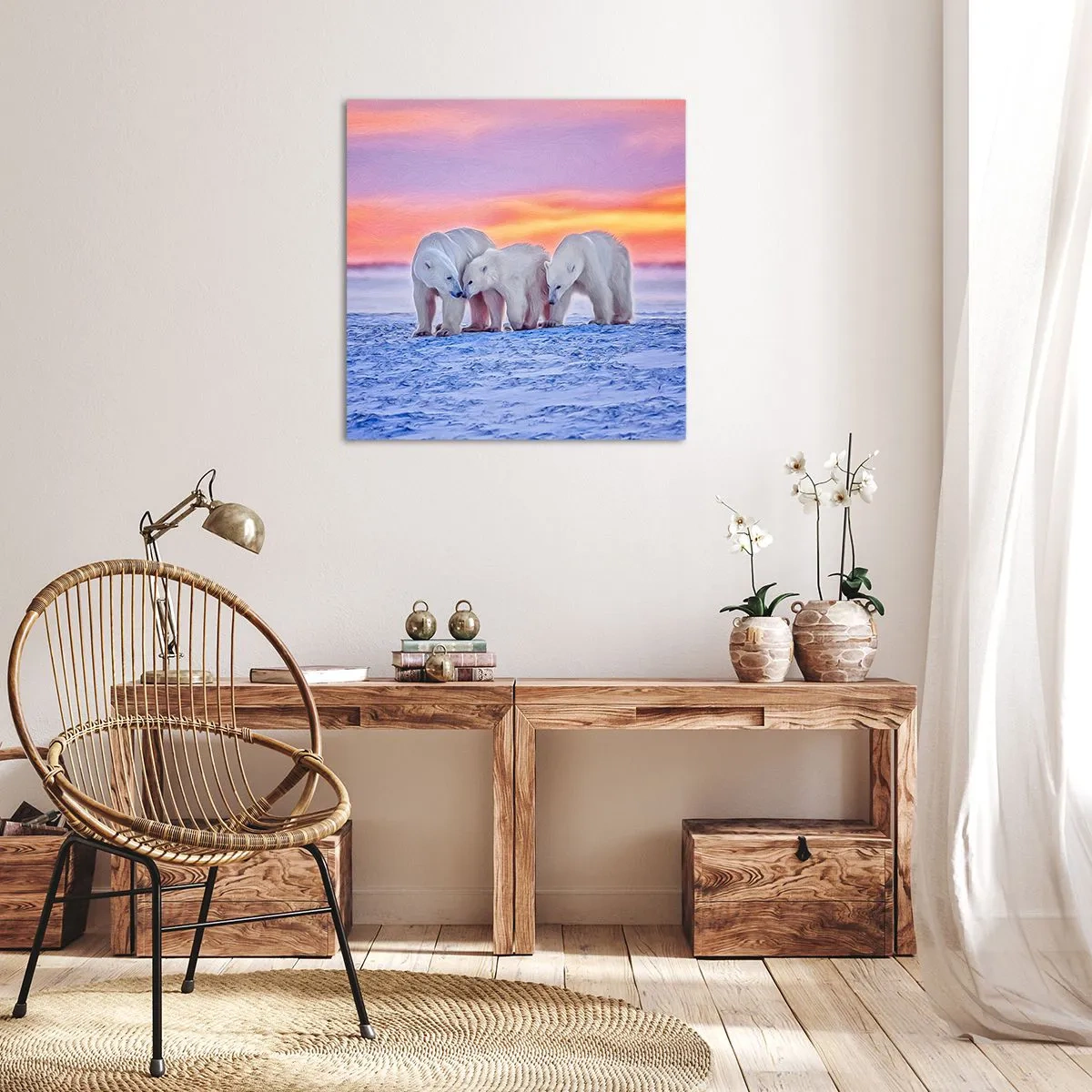 Quadro em tela - Tudo o que precisa é de aconchego familiar - 70x70 cm
