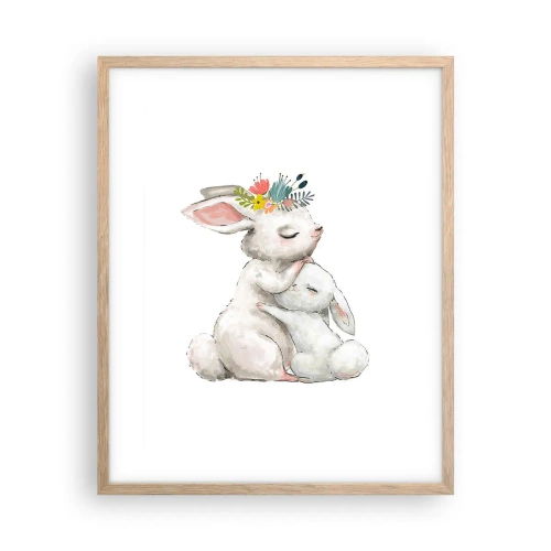 Pôster com moldura de carvalho claro - Nada melhor do que amor de mãe - 40x50 cm