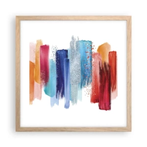 Pôster com moldura de carvalho claro - Para cima e para baixo  - 40x40 cm