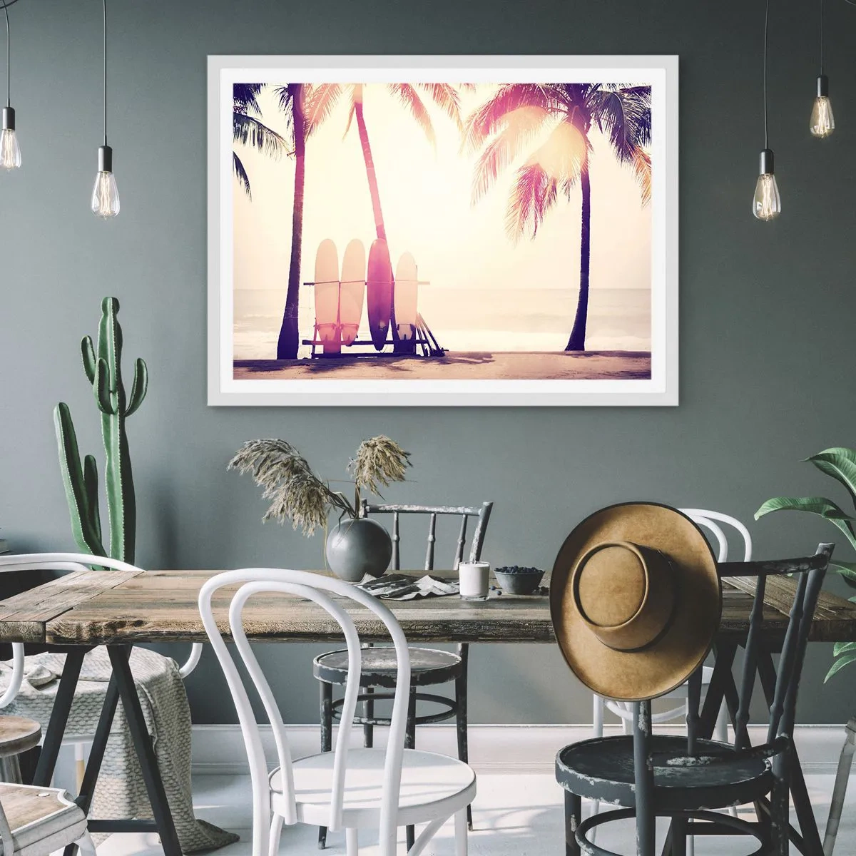 Pôster em moldura branca - Vai ser um grande dia - 100x70 cm