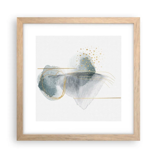 Pôster com moldura de carvalho claro - Sobre a relação entre o cinza e o dourado - 30x30 cm