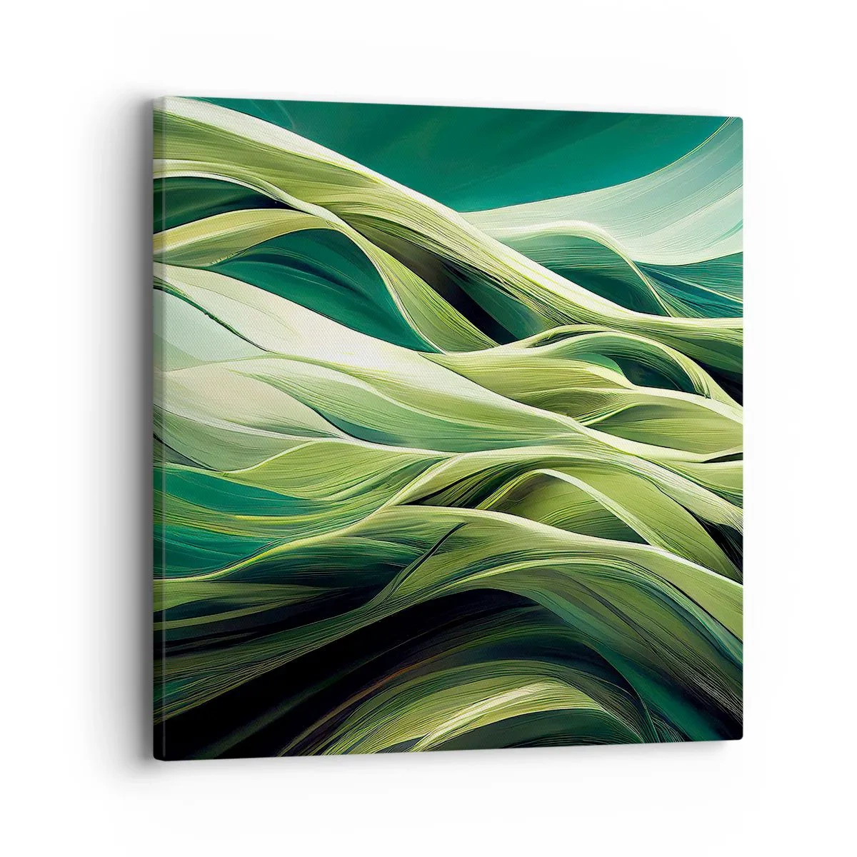 Quadro em tela - Jogo verde abstrato - 40x40 cm