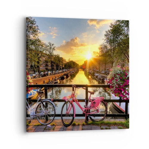 Quadro em tela - Manhã de primavera em Amsterdã - 30x30 cm