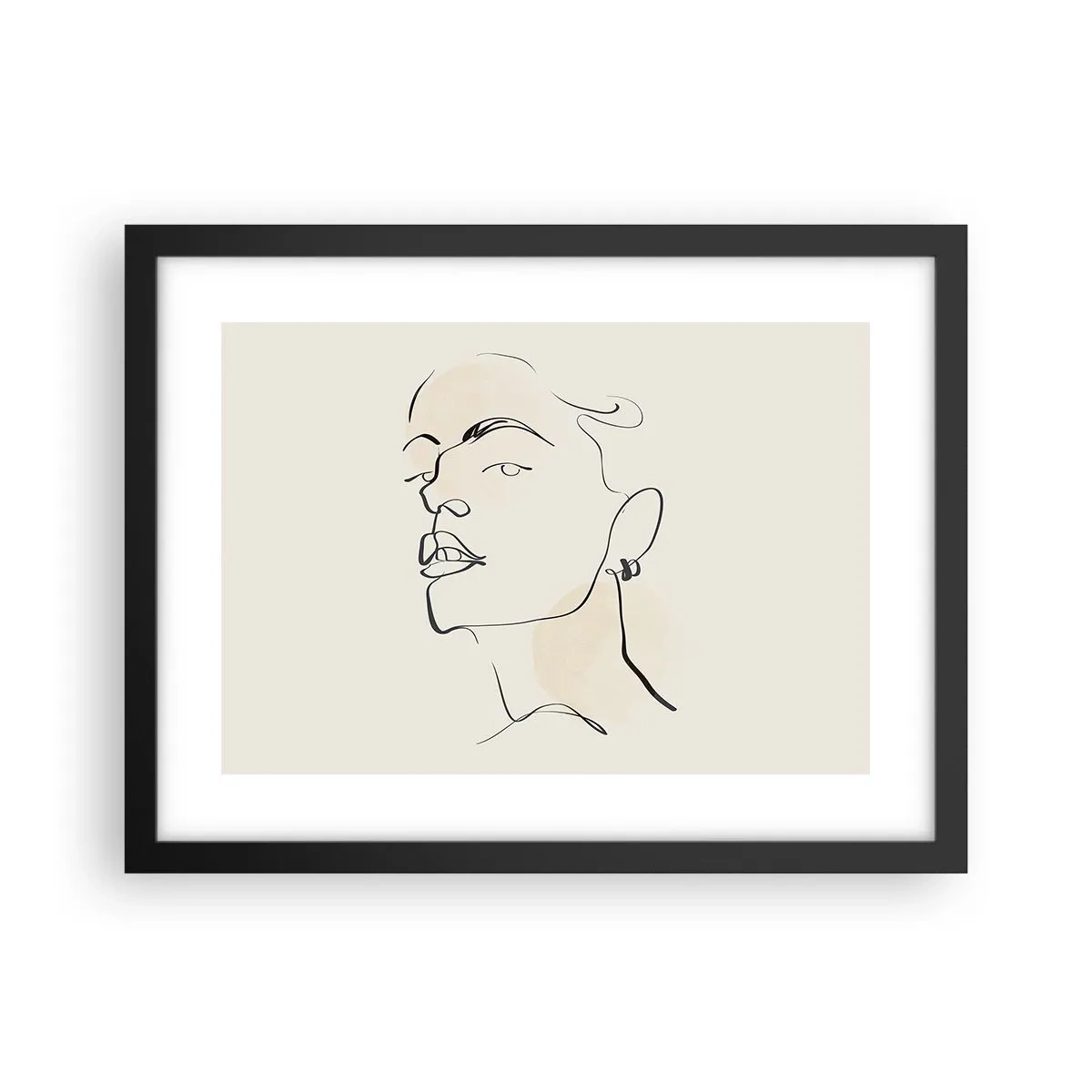 Pôster com moldura preta - Olhar orgulhoso - 40x30 cm