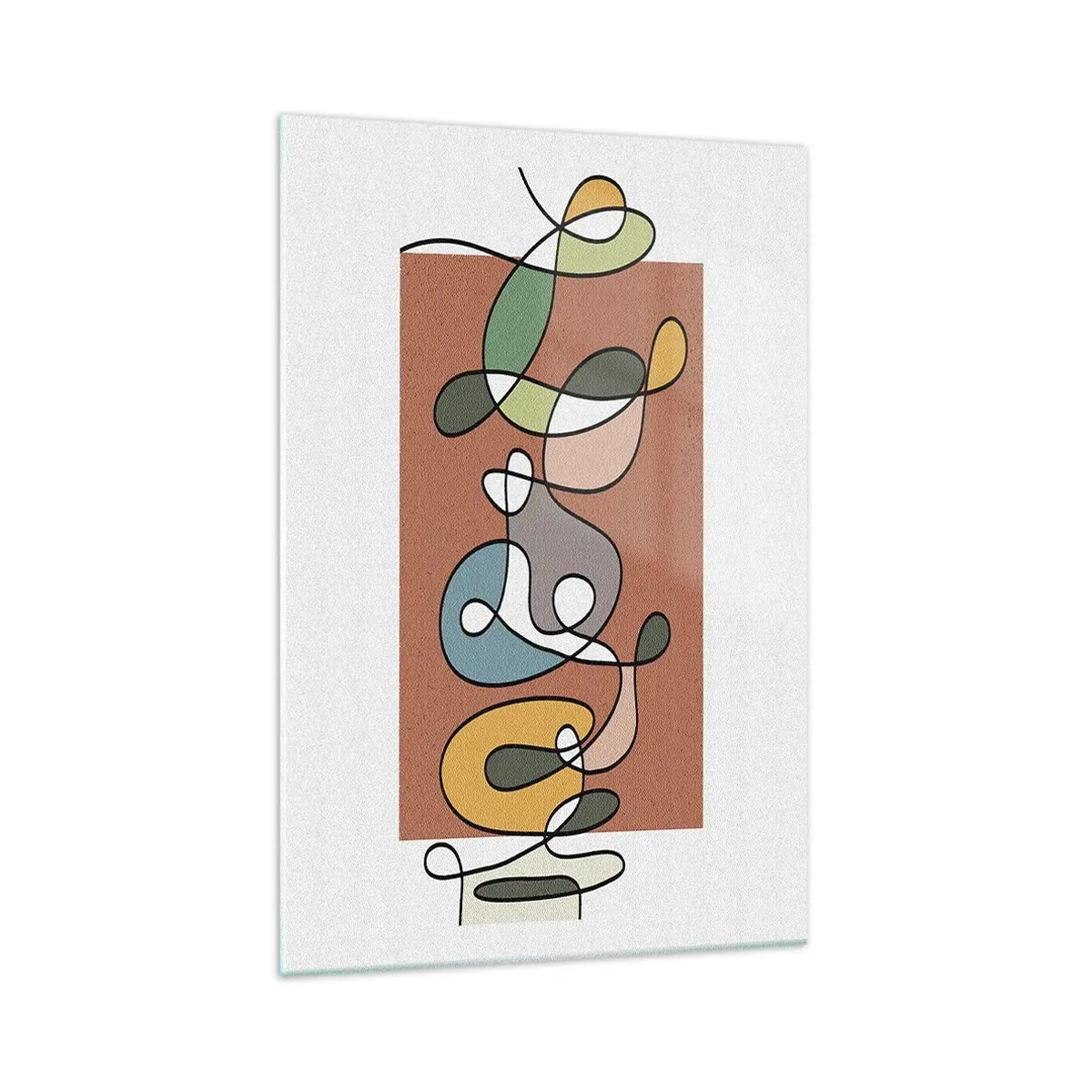 Quadro em vidro - Abstração: dança colorida - 70x100 cm