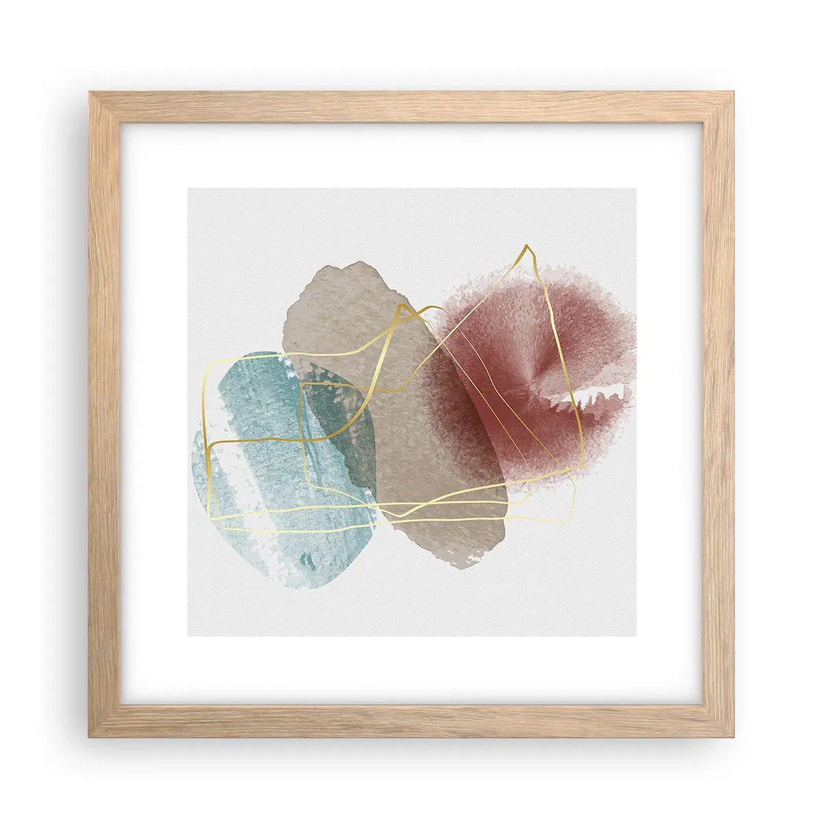 Pôster com moldura de carvalho claro - Corais espaciais - 30x30 cm