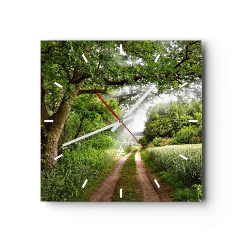 Relógio de parede - Relógio em vidro - Os pastores de Arcadia - 30x30 cm