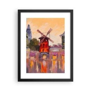 Pôster com moldura preta - Ícones parisienses – Moulin Rouge - 30x40 cm