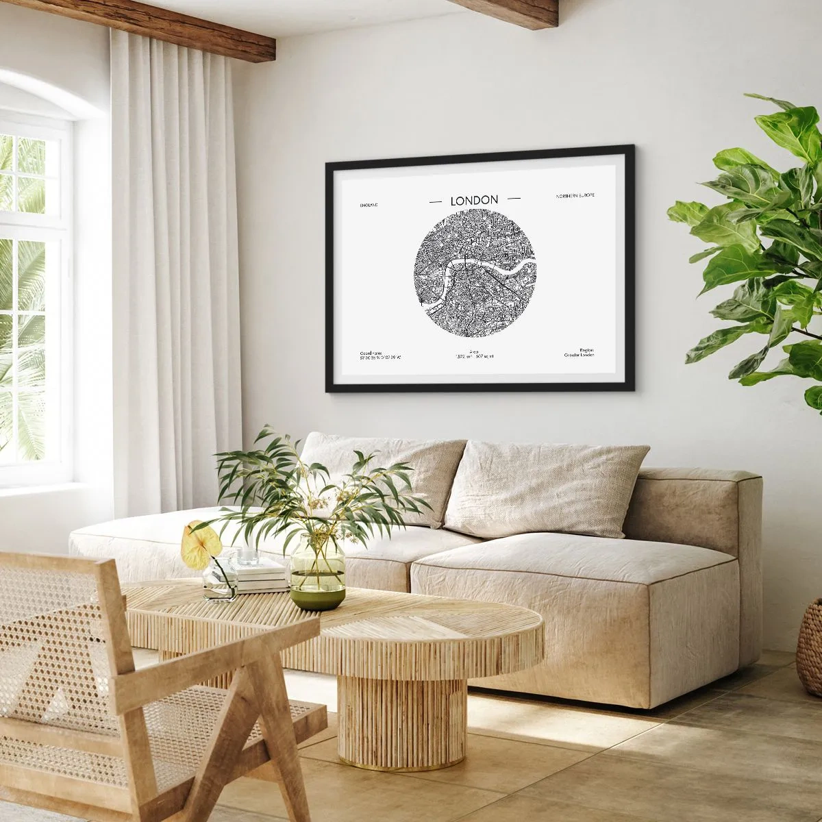 Pôster com moldura preta - Anatomia de Londres - 70x50 cm