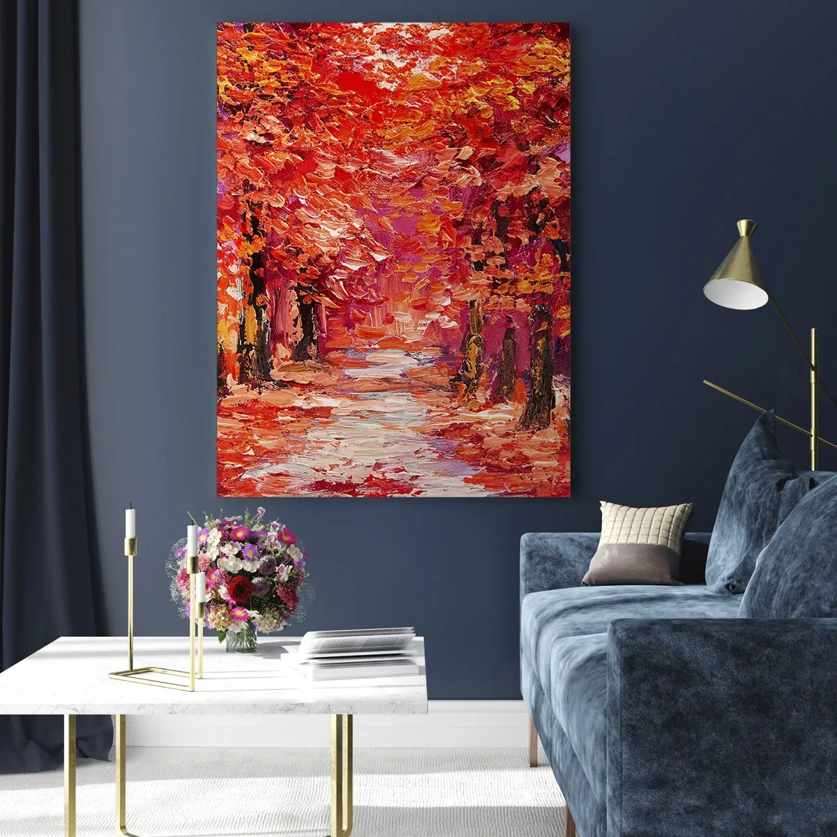 Quadro em vidro - Impressão de outono - 50x70 cm