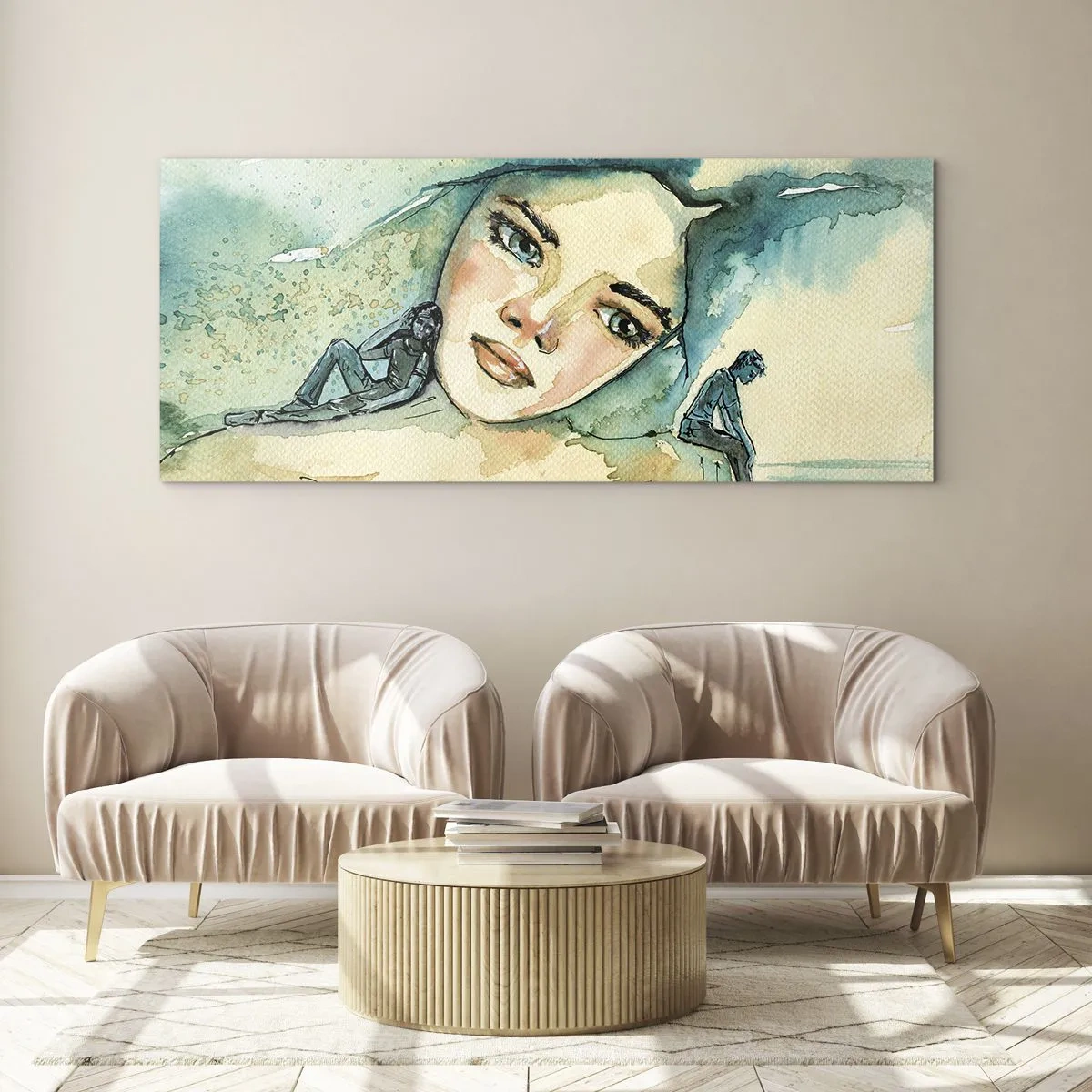 Quadro em vidro - Am I blue? - 120x50 cm