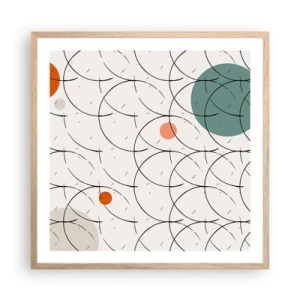 Pôster com moldura de carvalho claro - No espírito da pop art - 60x60 cm