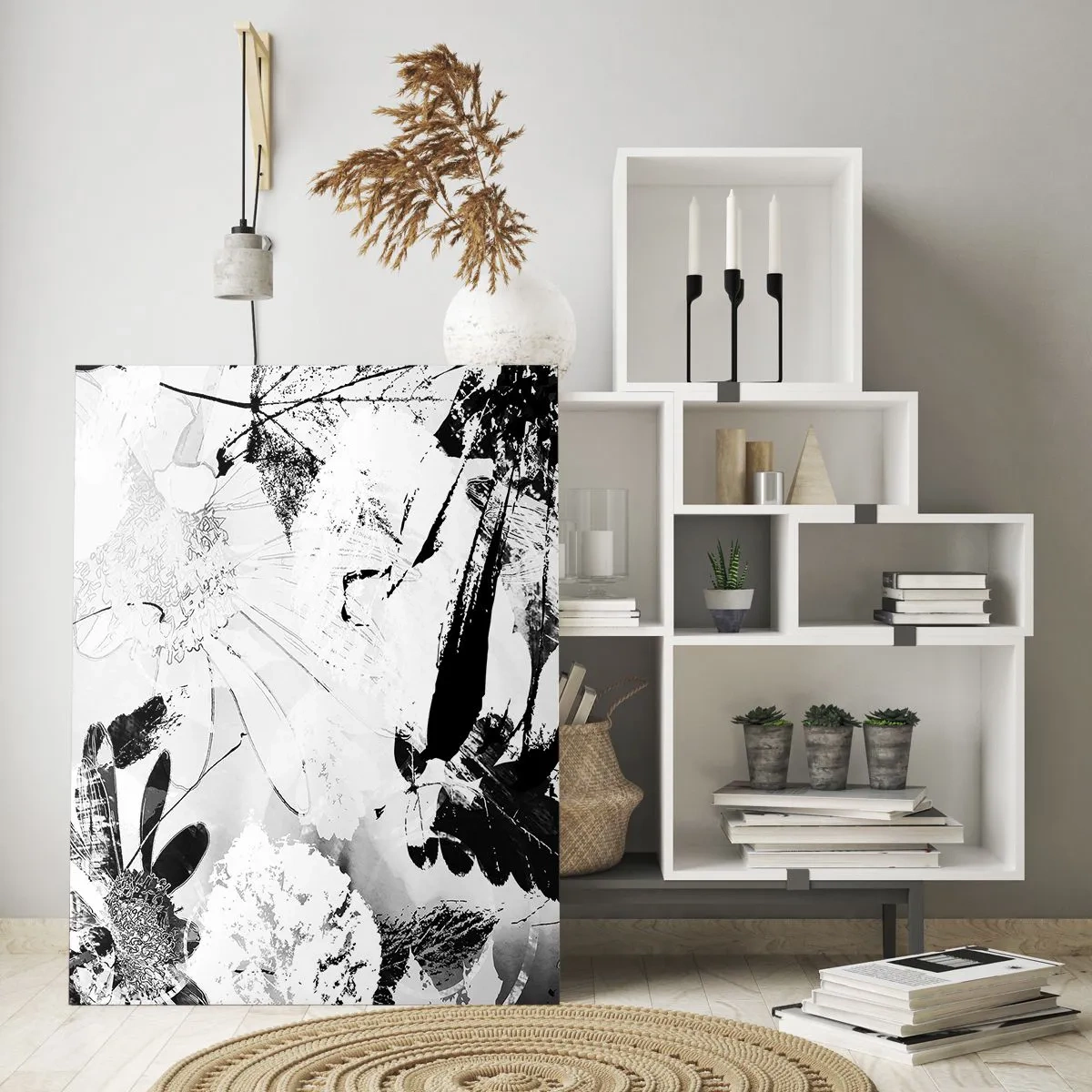 Quadro em vidro - Outono a preto e branco - 50x70 cm