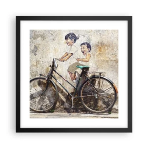 Pôster com moldura preta - Verdadeiro ou falso? - 40x40 cm