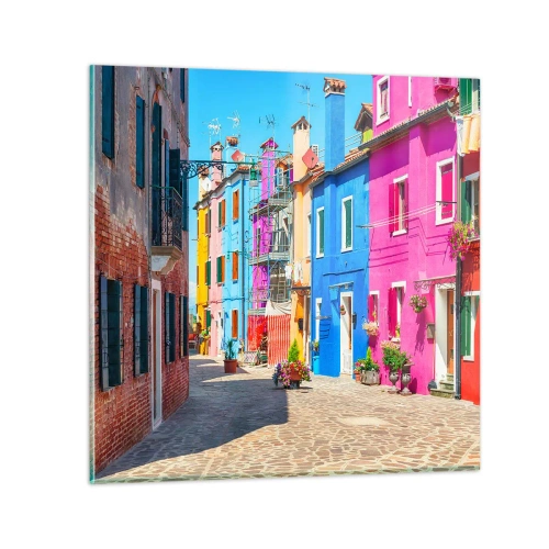 Quadro em vidro - A Cidade dos Papagaios - 50x50 cm