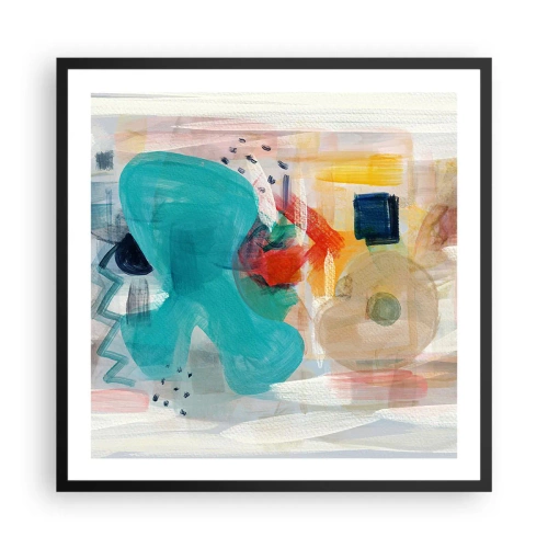 Pôster com moldura preta - Jogo colorido - 60x60 cm