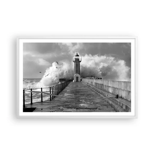 Pôster em moldura branca - Destemida - 91x61 cm