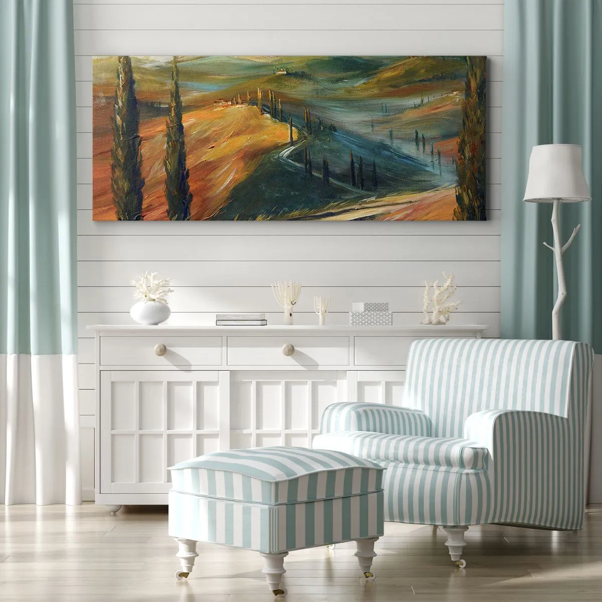 Quadro em tela - Paisagem da Toscana - 140x50 cm