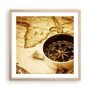 Pôster com moldura de carvalho claro - Oriente ou Ocidente? - 50x50 cm