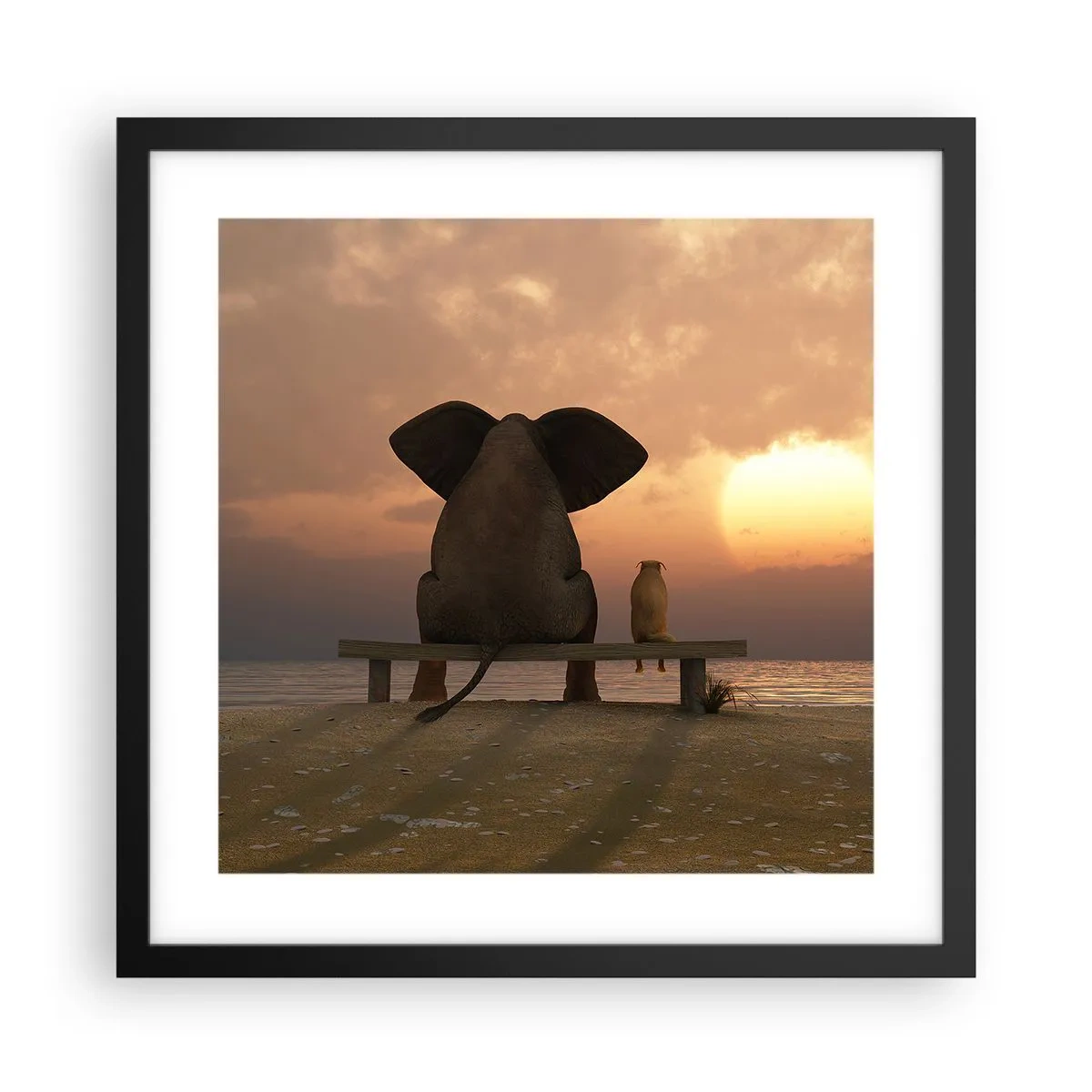 Pôster com moldura preta - Como é bom ficarmos em silêncio juntos - 40x40 cm