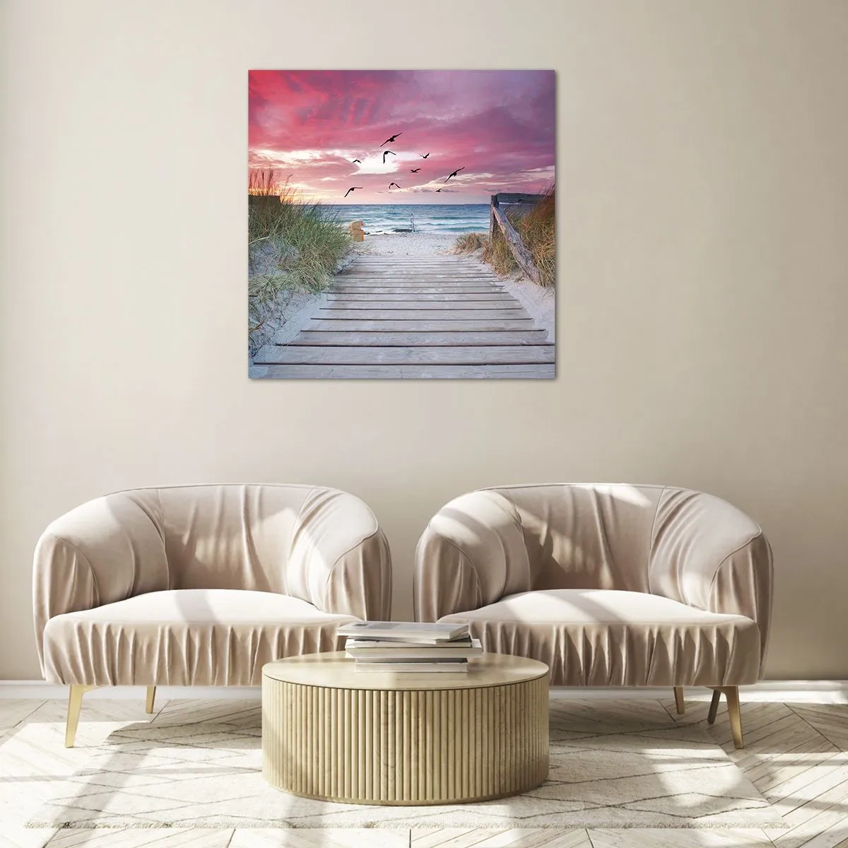 Quadro em vidro - Impressão do Báltico - 50x50 cm