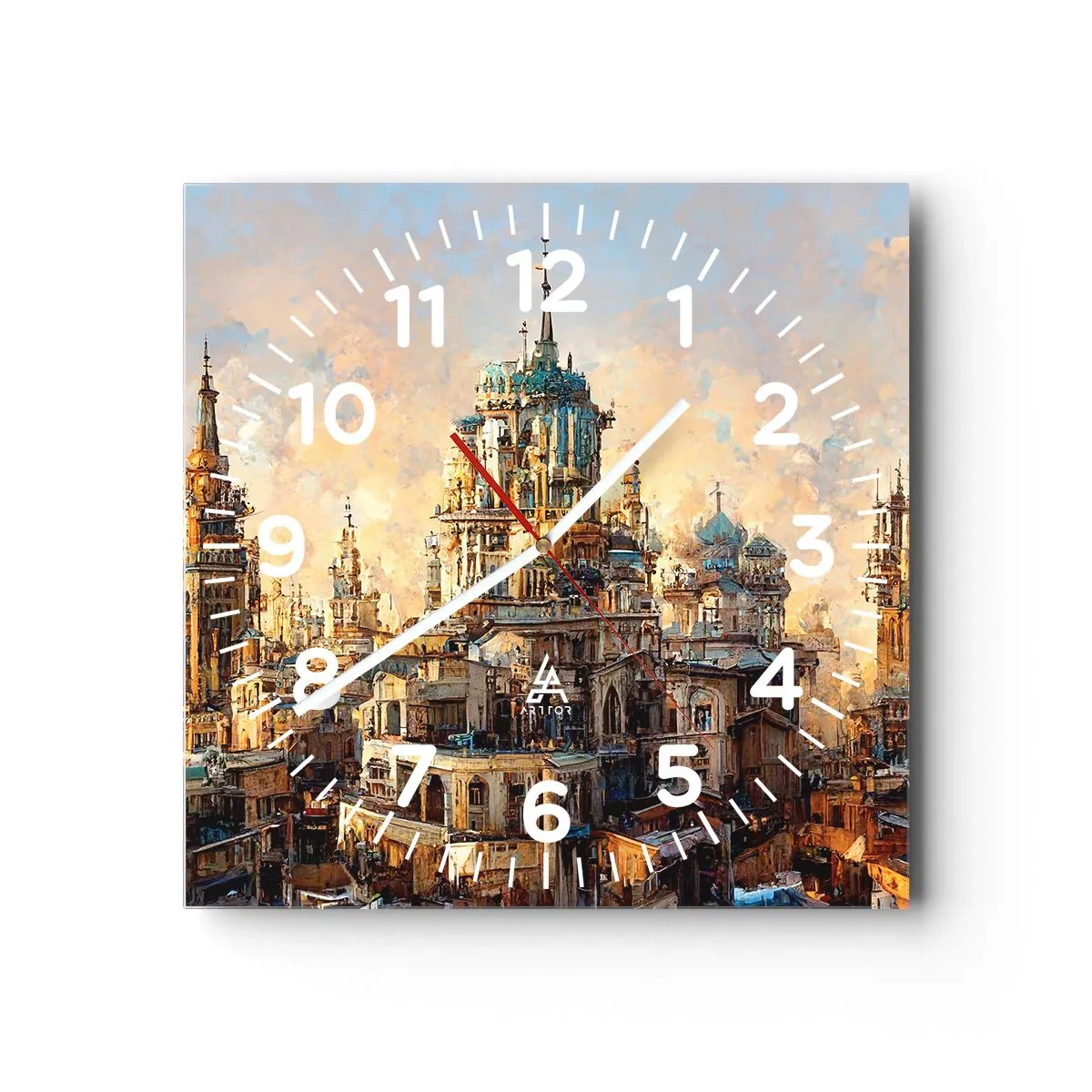 Relógio de parede - Relógio em vidro - Cidade das cidades - 40x40 cm