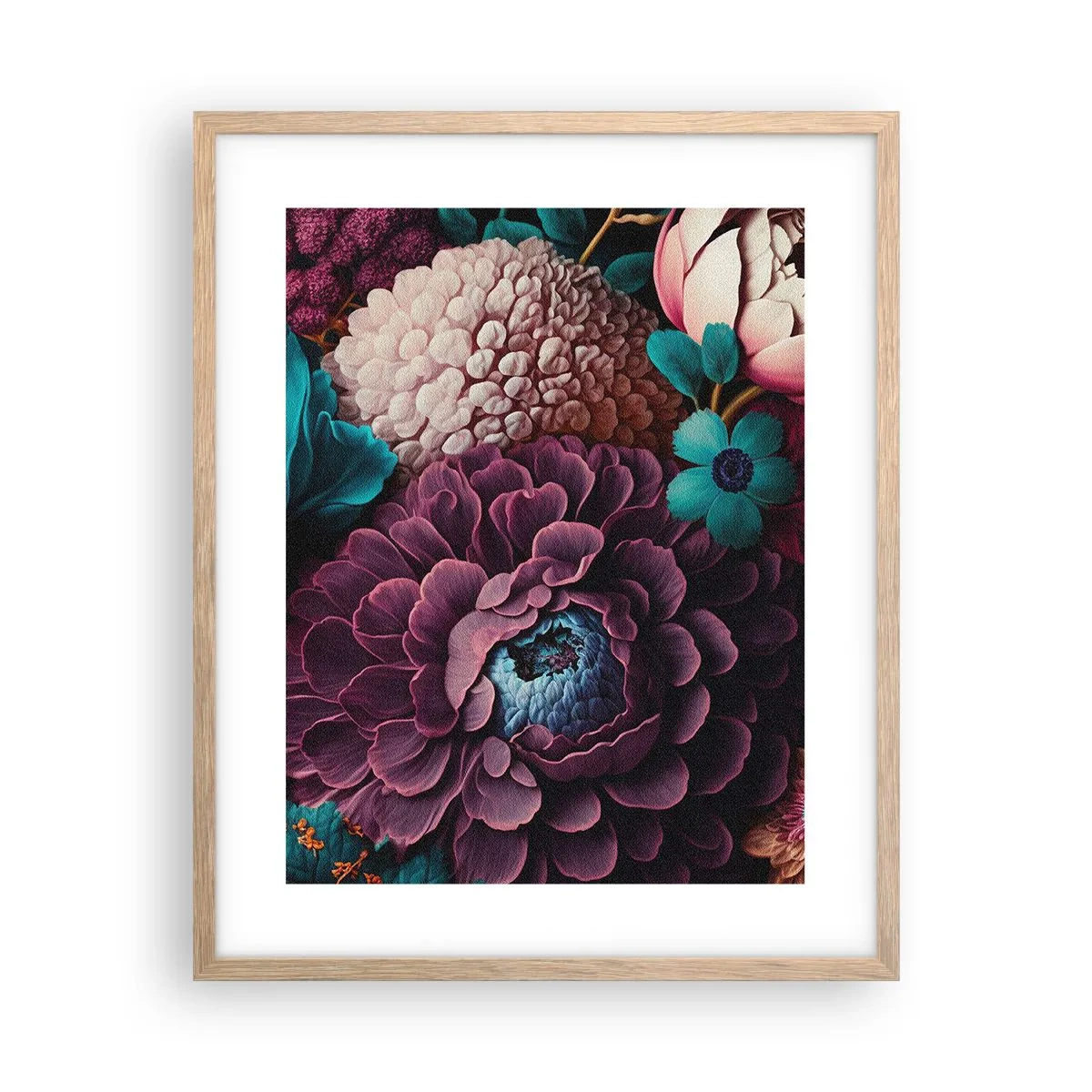 Pôster com moldura de carvalho claro - Natureza em abundância - 40x50 cm