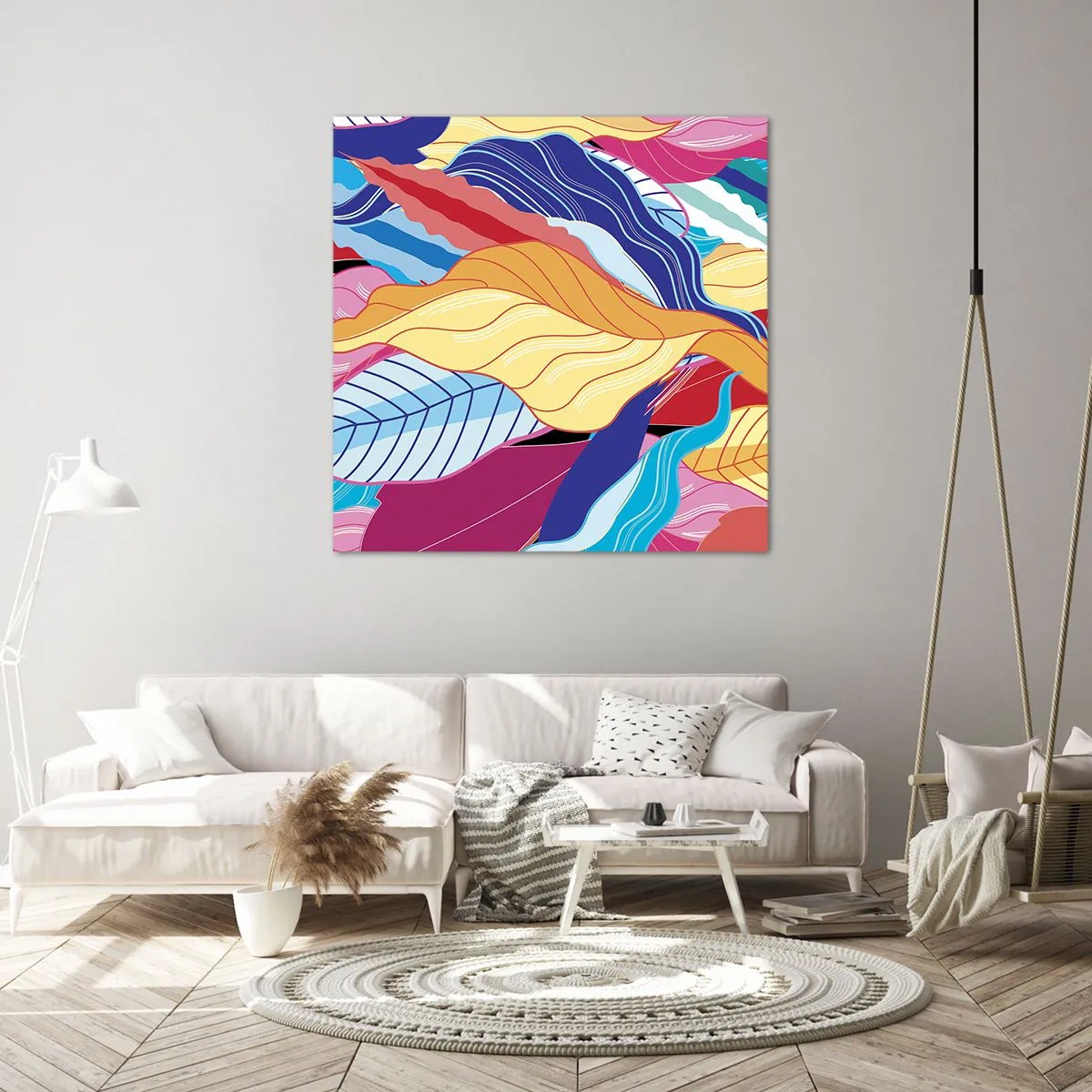 Quadro em tela - Bagunça colorida - 70x70 cm