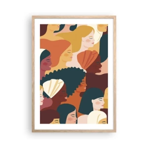 Pôster com moldura de carvalho claro - Apenas feminilidade - 50x70 cm