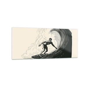 Quadro em vidro - Rei da onda - 120x50 cm