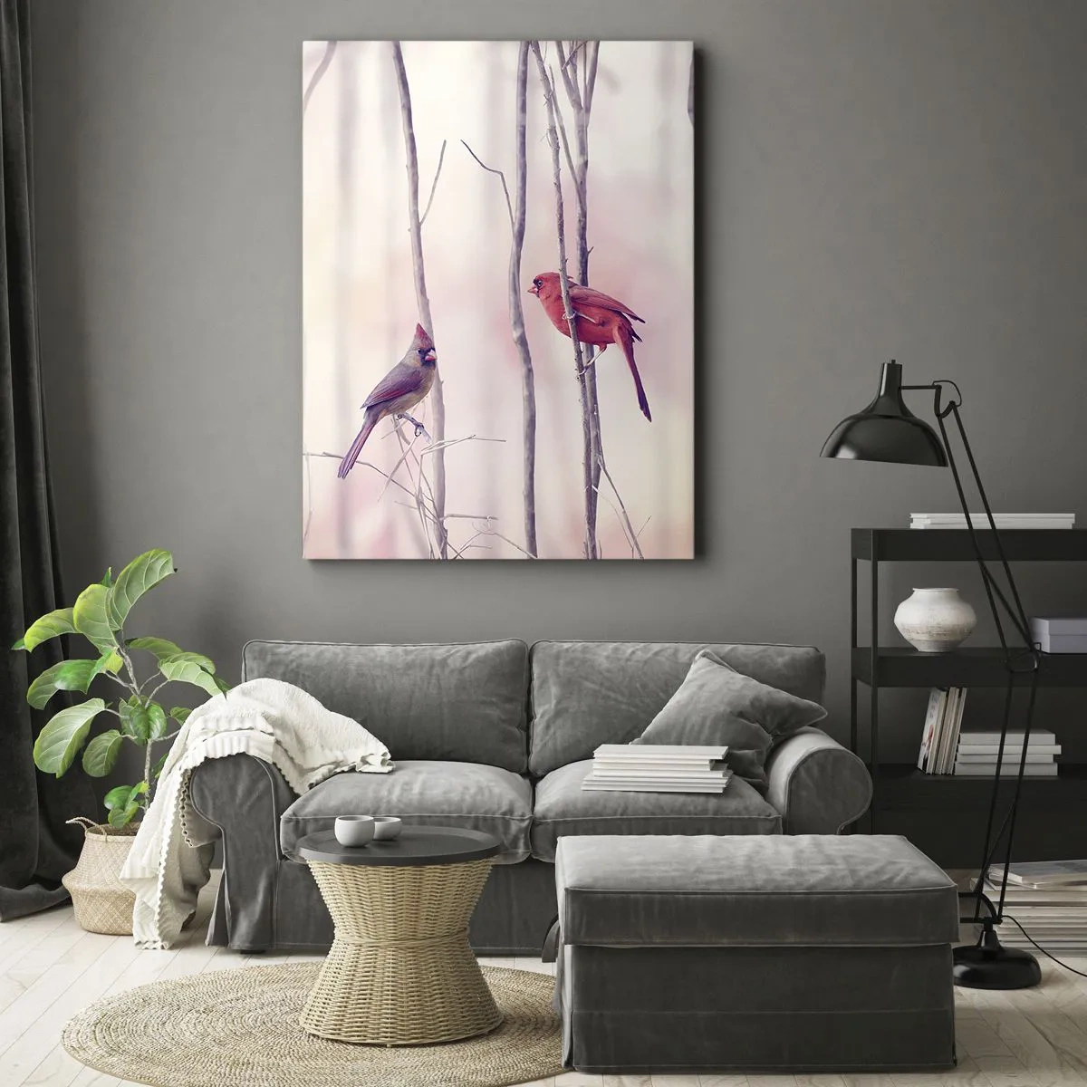 Quadro em tela - O Conto da floresta rosa - 65x120 cm