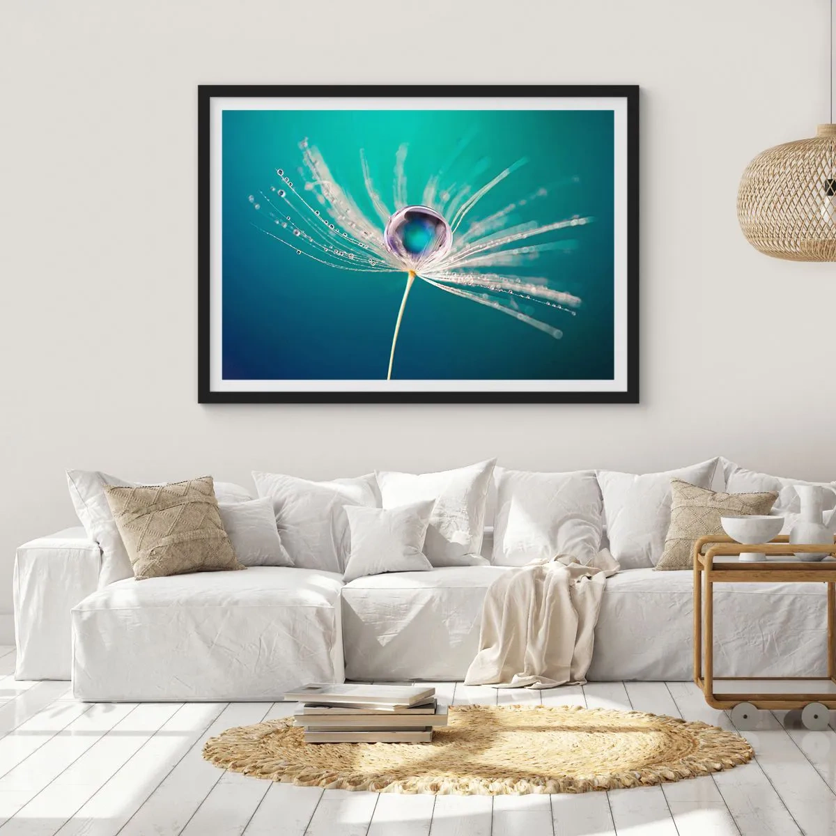 Pôster com moldura preta - Momento místico - 50x40 cm
