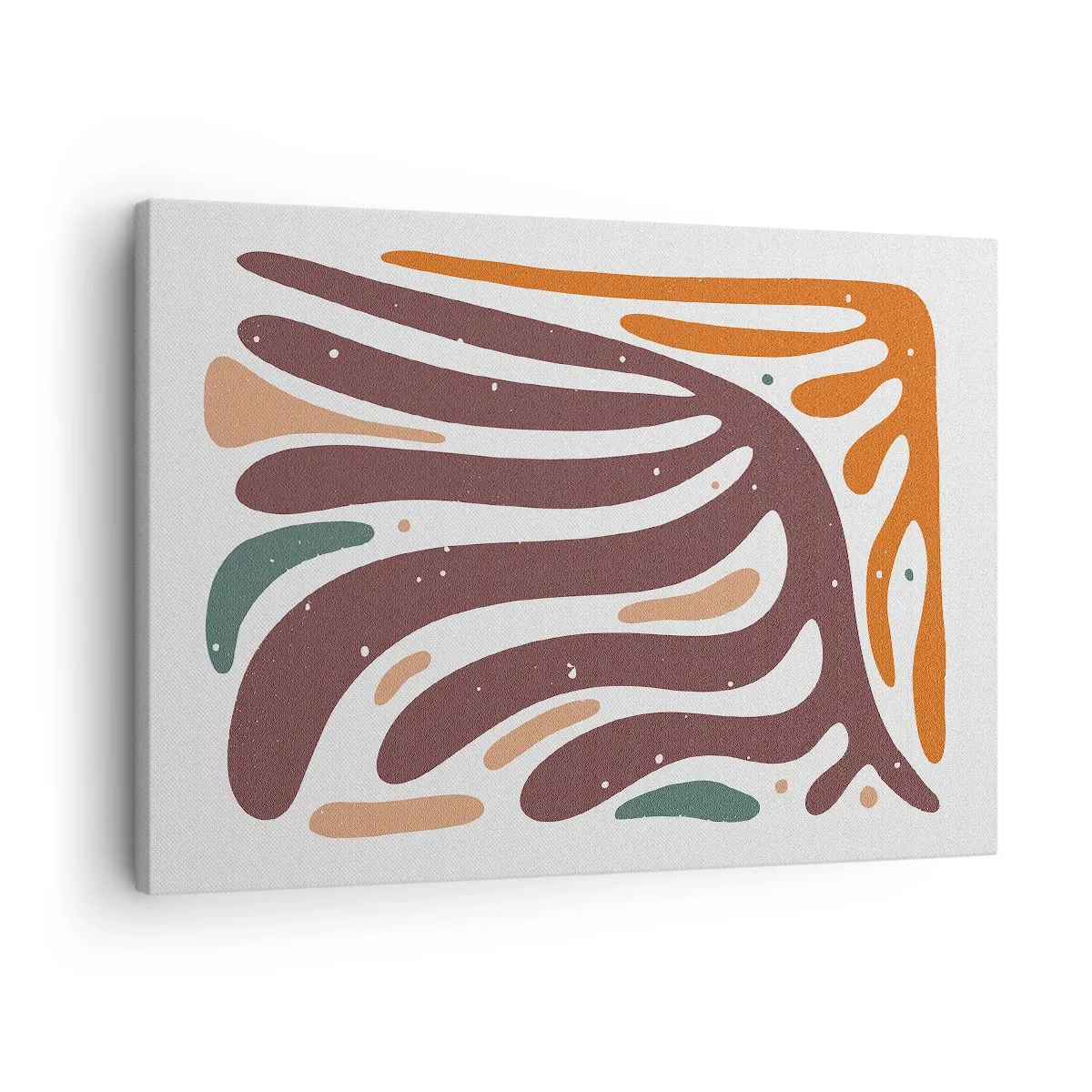 Quadro em tela - Padrão orgânico com linhas radiantes em tons quentes - 70x50cm - Composição orgánica radiante - Decoração de parede moderna para a sala de estar e quarto ARTTOR