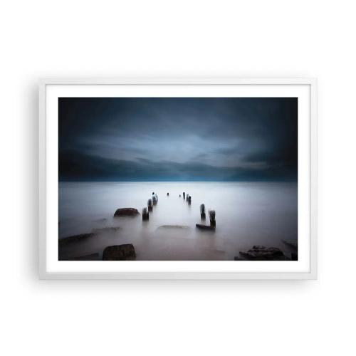 Pôster em moldura branca - Lago pensativo - 70x50 cm