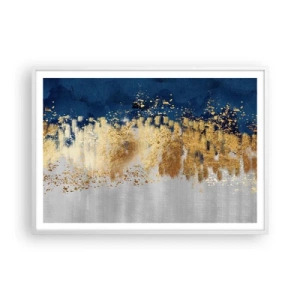 Pôster em moldura branca - Uma composição moderna com brilho - 100x70 cm