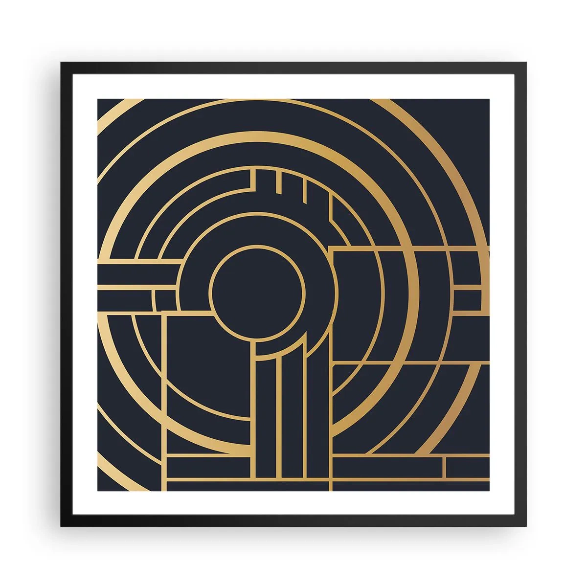 Pôster com moldura preta - Rotação das coisas - 60x60 cm