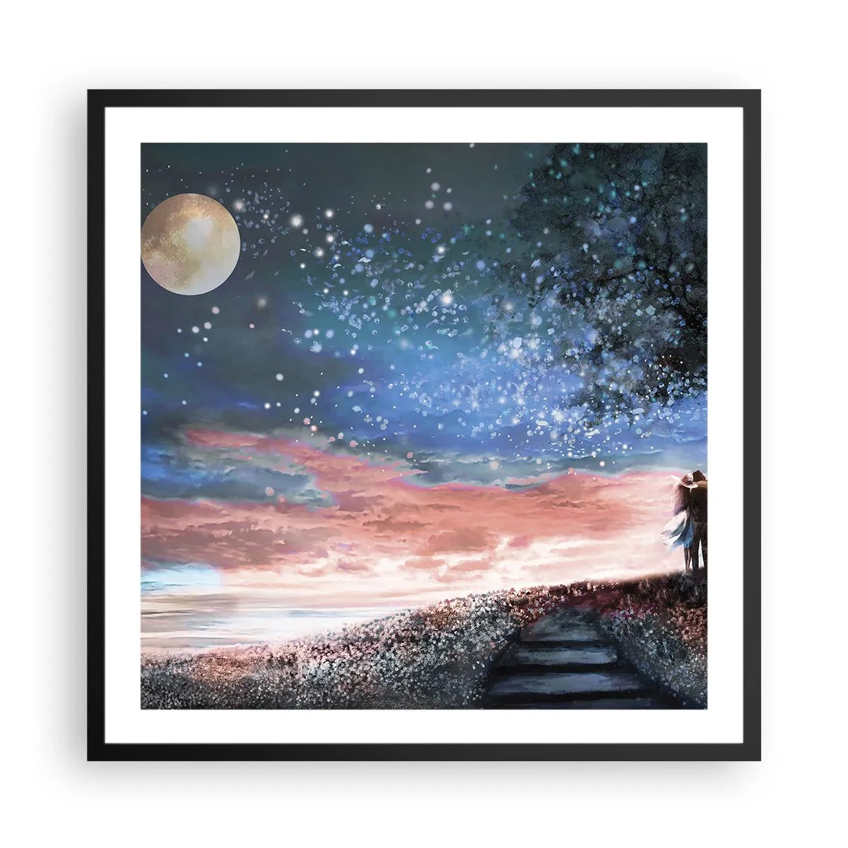 Pôster com moldura preta - Espetáculo estrelado - 60x60 cm