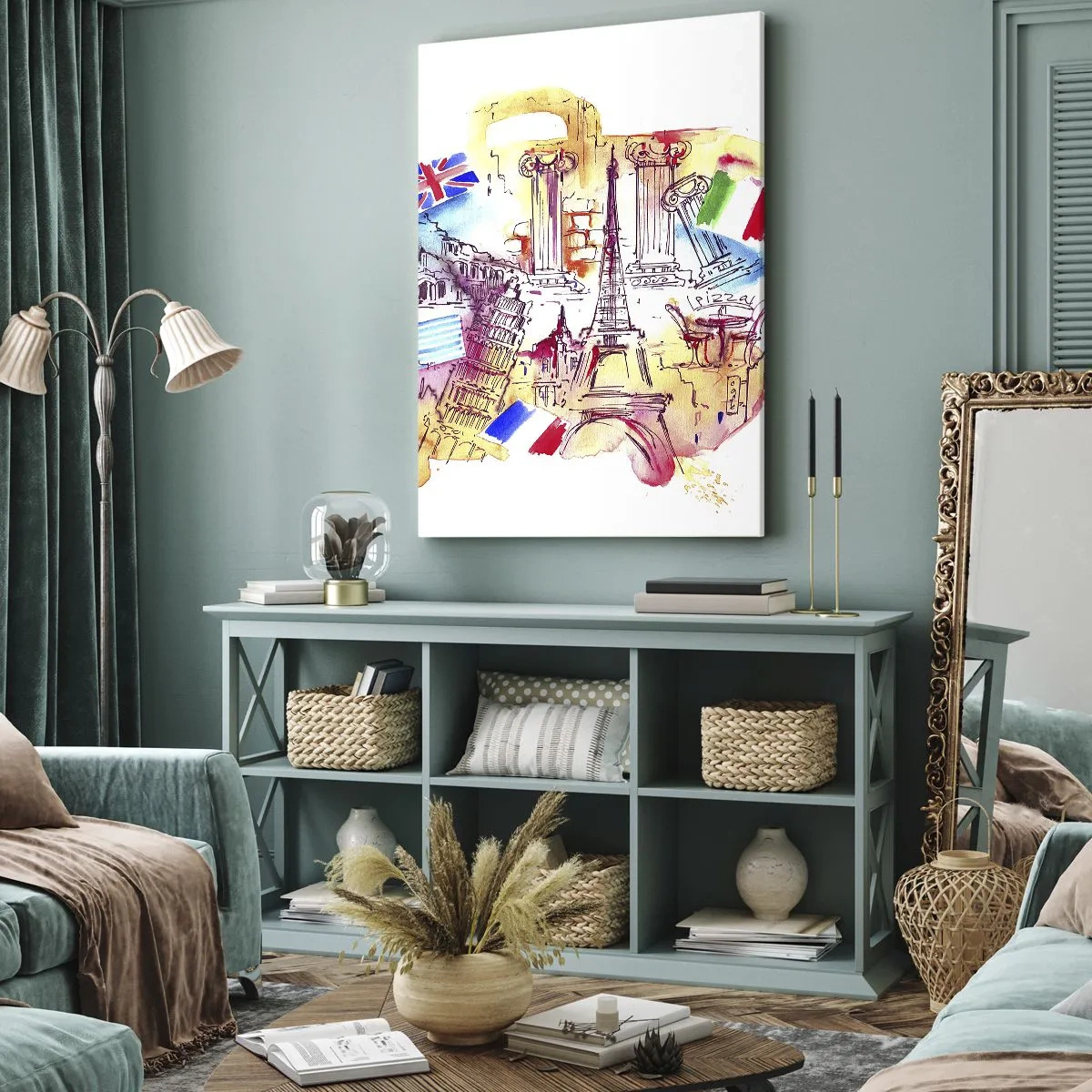 Quadro em tela - Tournée europeia - 45x80 cm