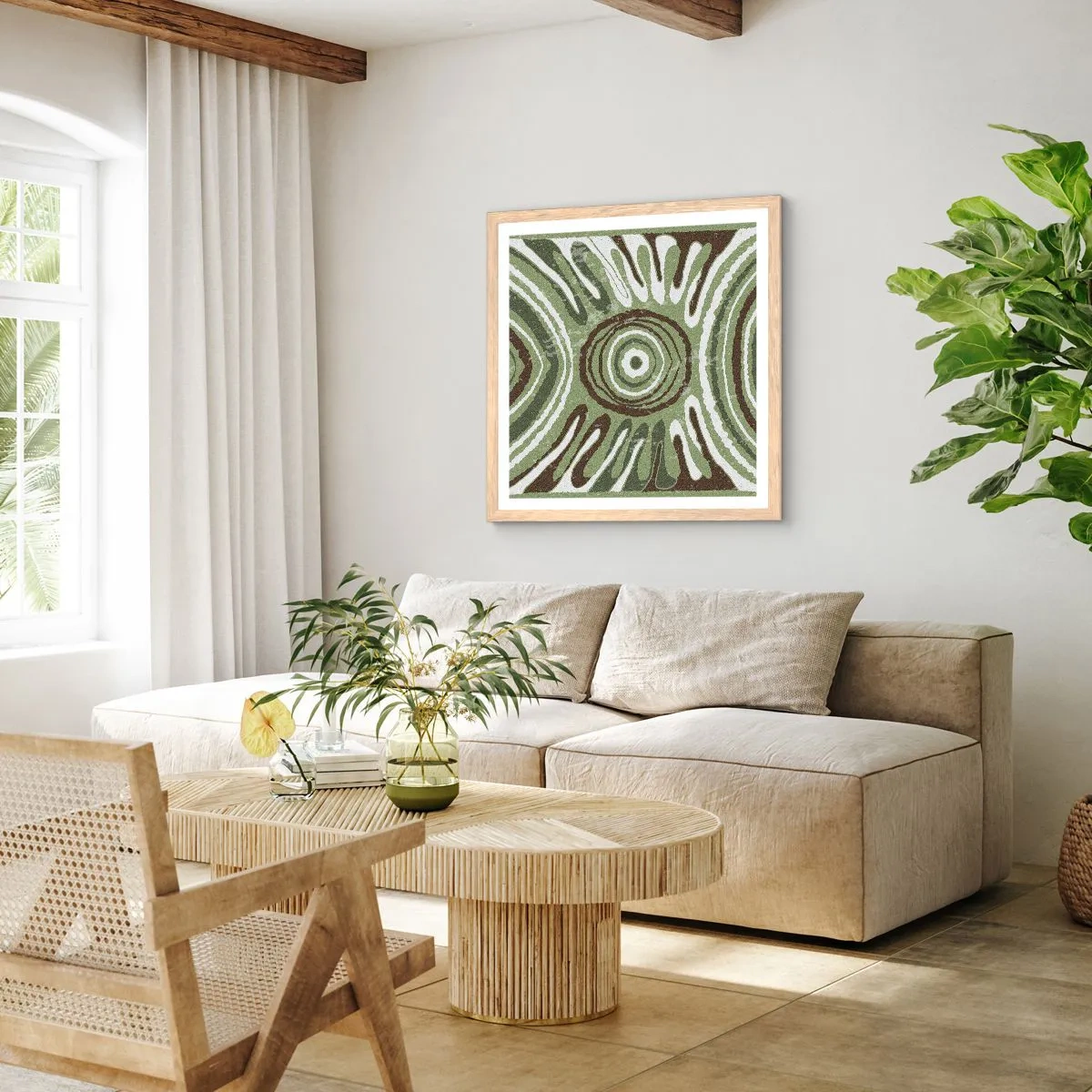 Pôster com moldura de carvalho claro - Uma explosão de emoções - 60x60 cm