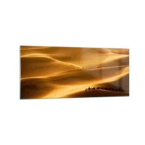 Quadro em vidro - Caravana nas ondas do deserto - 120x50 cm
