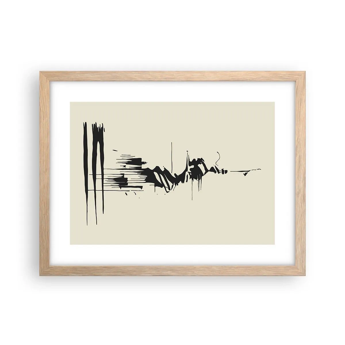 Pôster com moldura de carvalho claro - Abstração apressada - 40x30 cm