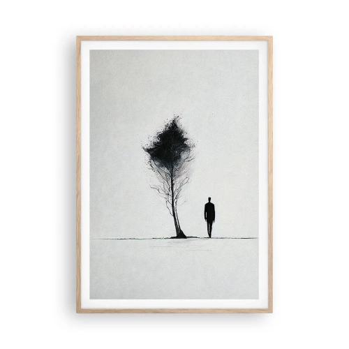 Pôster com moldura de carvalho claro - Todos nós vagamos - 70x100 cm