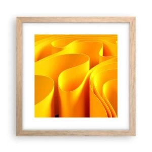 Pôster com moldura de carvalho claro - Como as ondas do sol - 30x30 cm