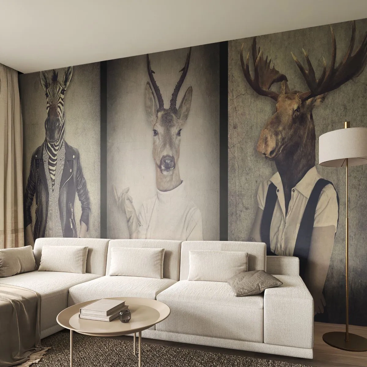 Papel de Parede Premium Canvas - Deixem os gestos falar - Abstração, Fantasia, Costelas - 300x210 cm