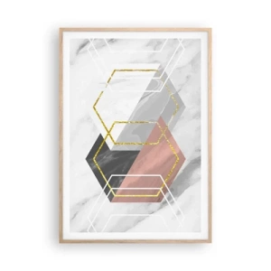 Pôster com moldura de carvalho claro - Composição em cadeia - 70x100 cm